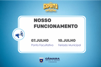 Horário de Funcionamento durante a Expoita